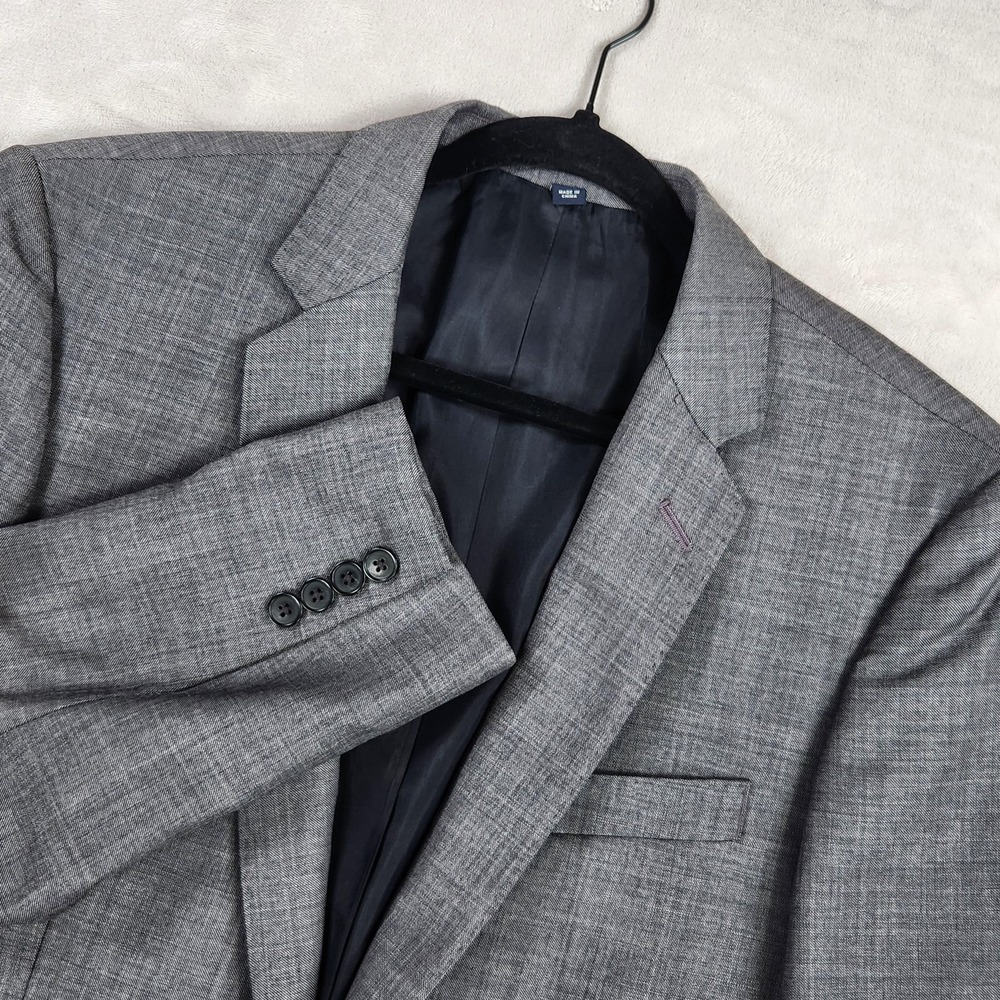 J.Crew Suit Jacket Mens 40R Gray Wool Thompson Slim Fit Two Button Blazer